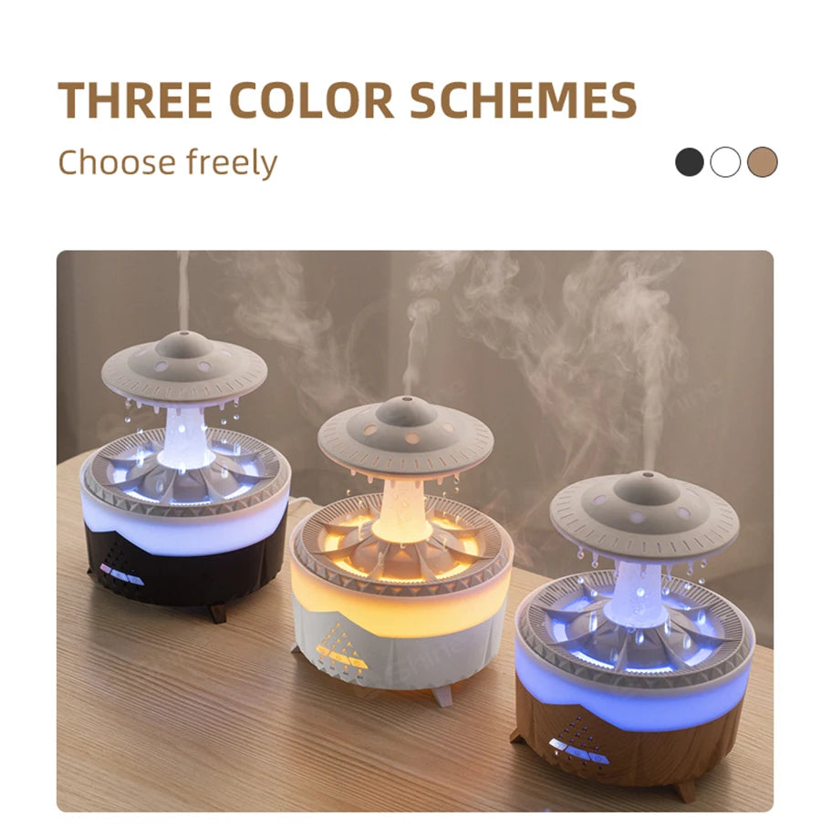 UFO Raindrop Aroma Diffuser Essential Oil Diffuser with Remote Control 7 Colorful Lights Aroma Diffuser Humidifier for Home