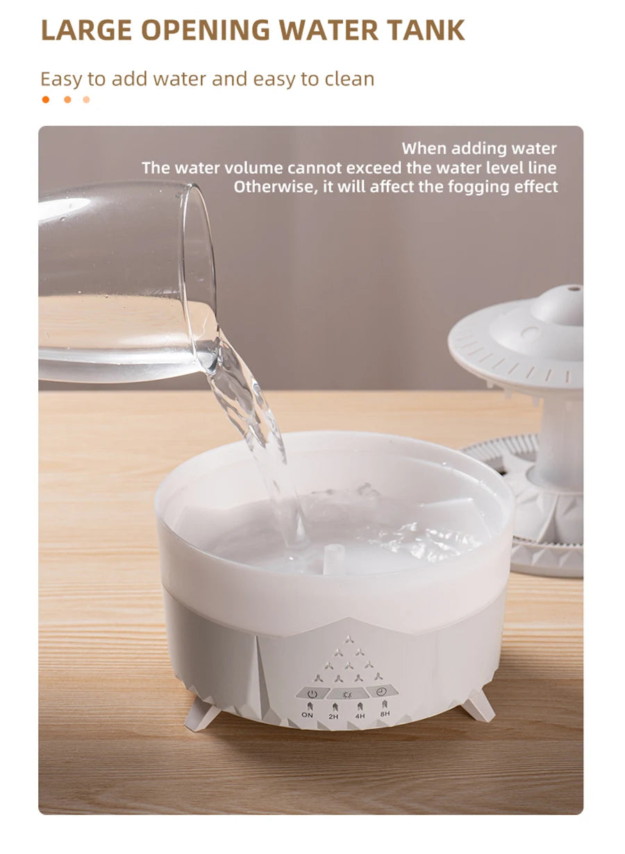 UFO Raindrop Aroma Diffuser Essential Oil Diffuser with Remote Control 7 Colorful Lights Aroma Diffuser Humidifier for Home