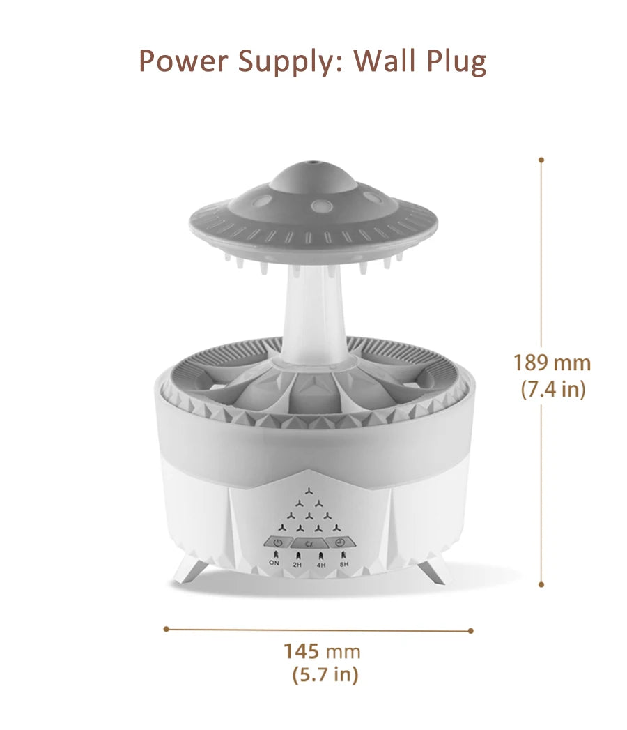 UFO Raindrop Aroma Diffuser Essential Oil Diffuser with Remote Control 7 Colorful Lights Aroma Diffuser Humidifier for Home